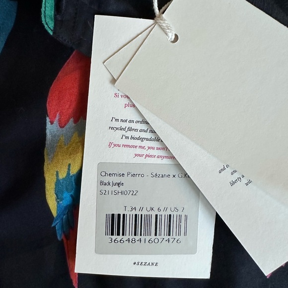 Sézane Pierro Blouse in Black Jungle x G.Kero NWT - Picture 8 of 8